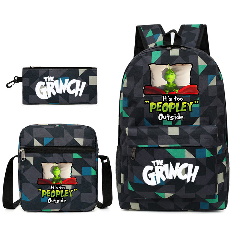 How the Grinch Stole Christmas SchoolBag Backpack Shoulder Bag Book Pencil Bags 3pcs Set