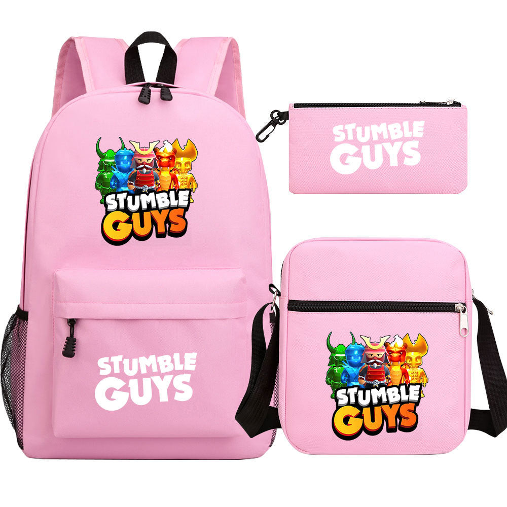 Stumble Guys SchoolBag Backpack Shoulder Bag Book Pencil Bags  3pcs Set