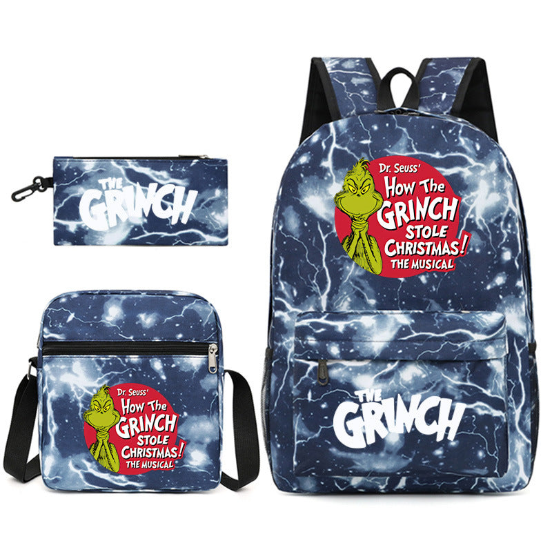 How the Grinch Stole Christmas SchoolBag Backpack Shoulder Bag Book Pencil Bags 3pcs Set