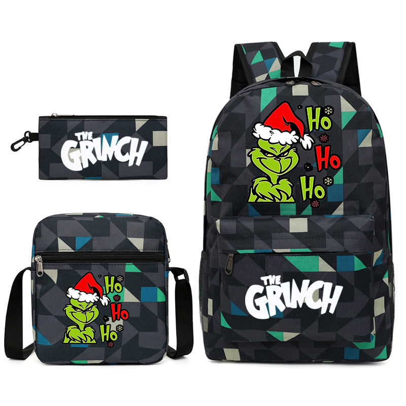 How the Grinch Stole Christmas SchoolBag Backpack Shoulder Bag Book Pencil Bags 3pcs Set