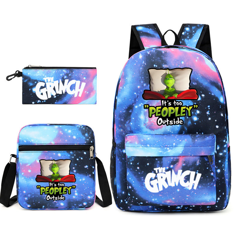 How the Grinch Stole Christmas SchoolBag Backpack Shoulder Bag Book Pencil Bags 3pcs Set