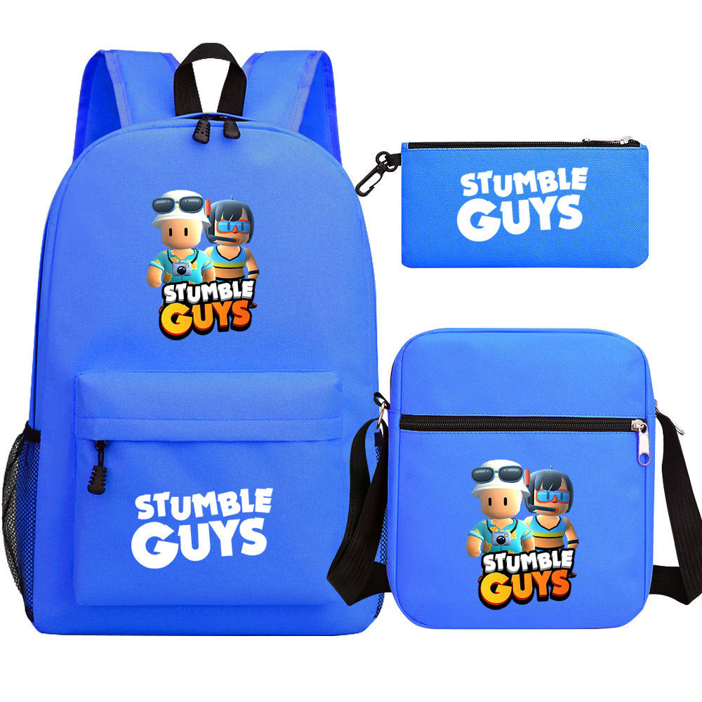 Stumble Guys SchoolBag Backpack Shoulder Bag Book Pencil Bags  3pcs Set