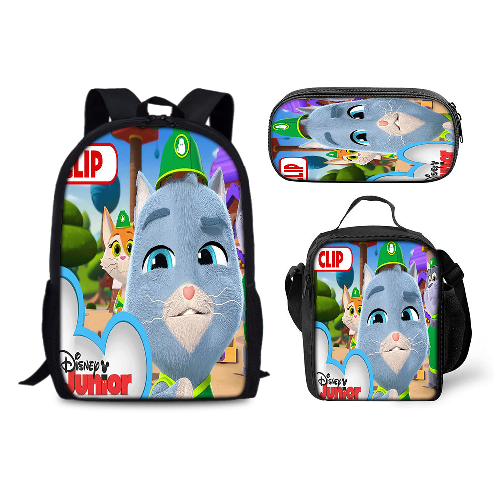 Pupstruction Schoolbag Backpack Lunch Bag Pencil Case 3pcs Set Gift for Kids Students