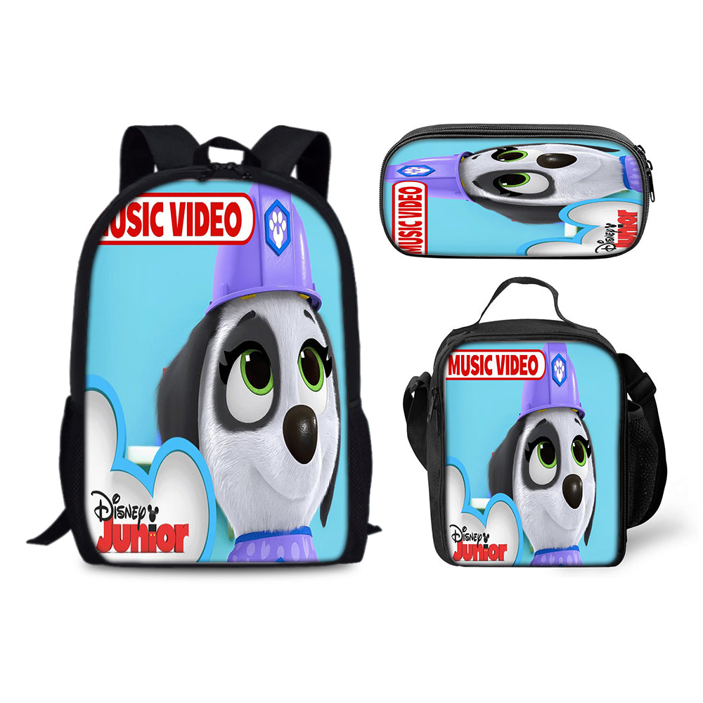 Pupstruction Schoolbag Backpack Lunch Bag Pencil Case 3pcs Set Gift for Kids Students