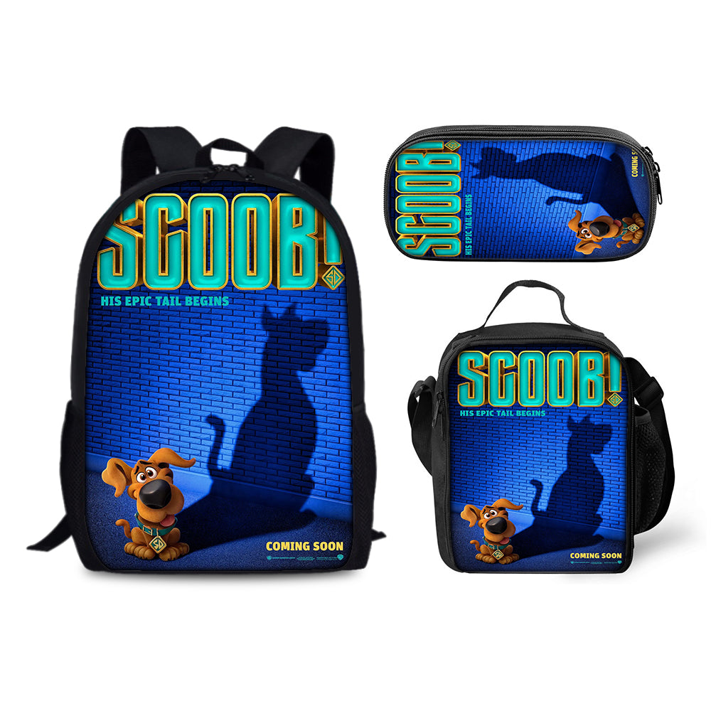 ScoobyDoo Schoolbag Backpack Lunch Bag Pencil Case 3pcs Set Gift for Kids Students