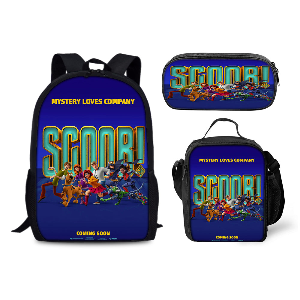 ScoobyDoo Schoolbag Backpack Lunch Bag Pencil Case 3pcs Set Gift for Kids Students