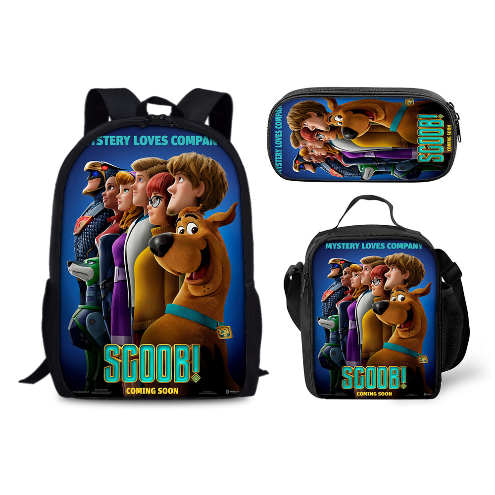 ScoobyDoo Schoolbag Backpack Lunch Bag Pencil Case 3pcs Set Gift for Kids Students