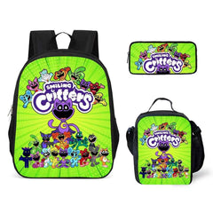 Smiling Critters Schoolbag Backpack Lunch Bag Pencil Case 3pcs Set Gift for Kids Students