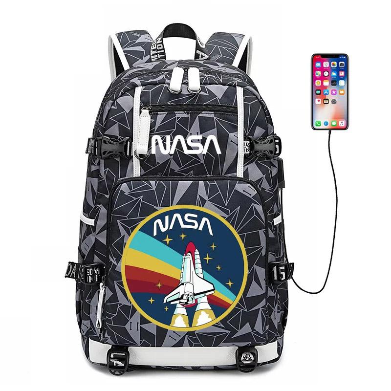 Space USB Charging Backpack School NoteBook Laptop Travel Bags