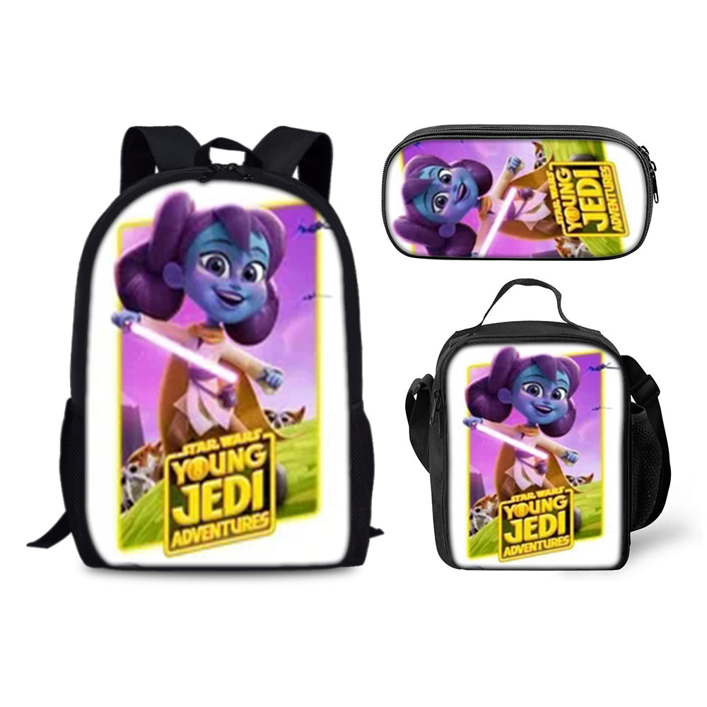 Star Wars Young Jedi Adventures Schoolbag Backpack Lunch Bag Pencil Case 3pcs Set Gift for Kids Students