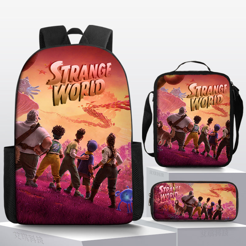 Strange World Backpack Lunch Bag Pencil Case 3pcs Set Gift for Kids Students
