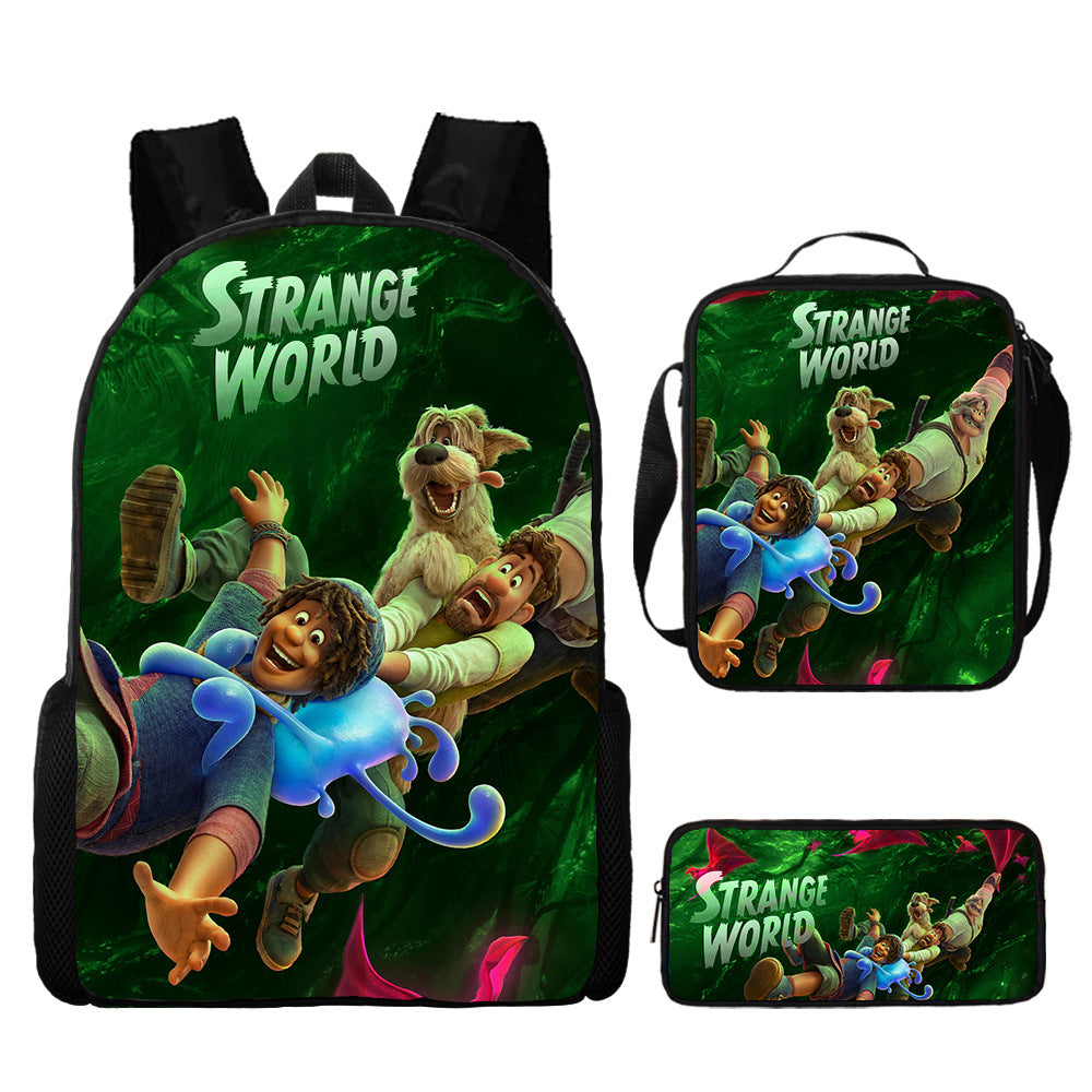 Strange World Backpack Lunch Bag Pencil Case 3pcs Set Gift for Kids Students