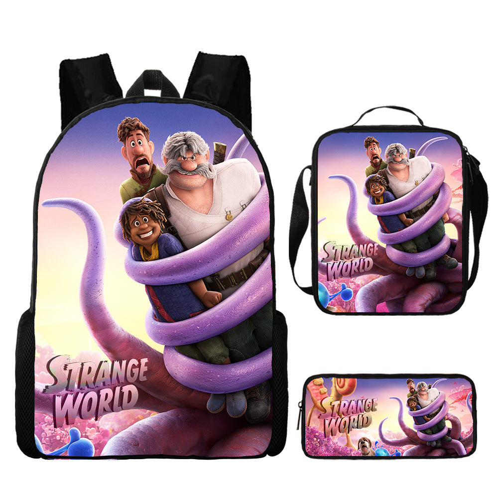 Strange World Backpack Lunch Bag Pencil Case 3pcs Set Gift for Kids Students