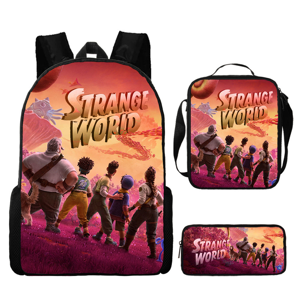 Strange World Backpack Lunch Bag Pencil Case 3pcs Set Gift for Kids Students
