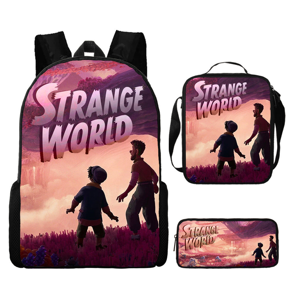 Strange World Backpack Lunch Bag Pencil Case 3pcs Set Gift for Kids Students