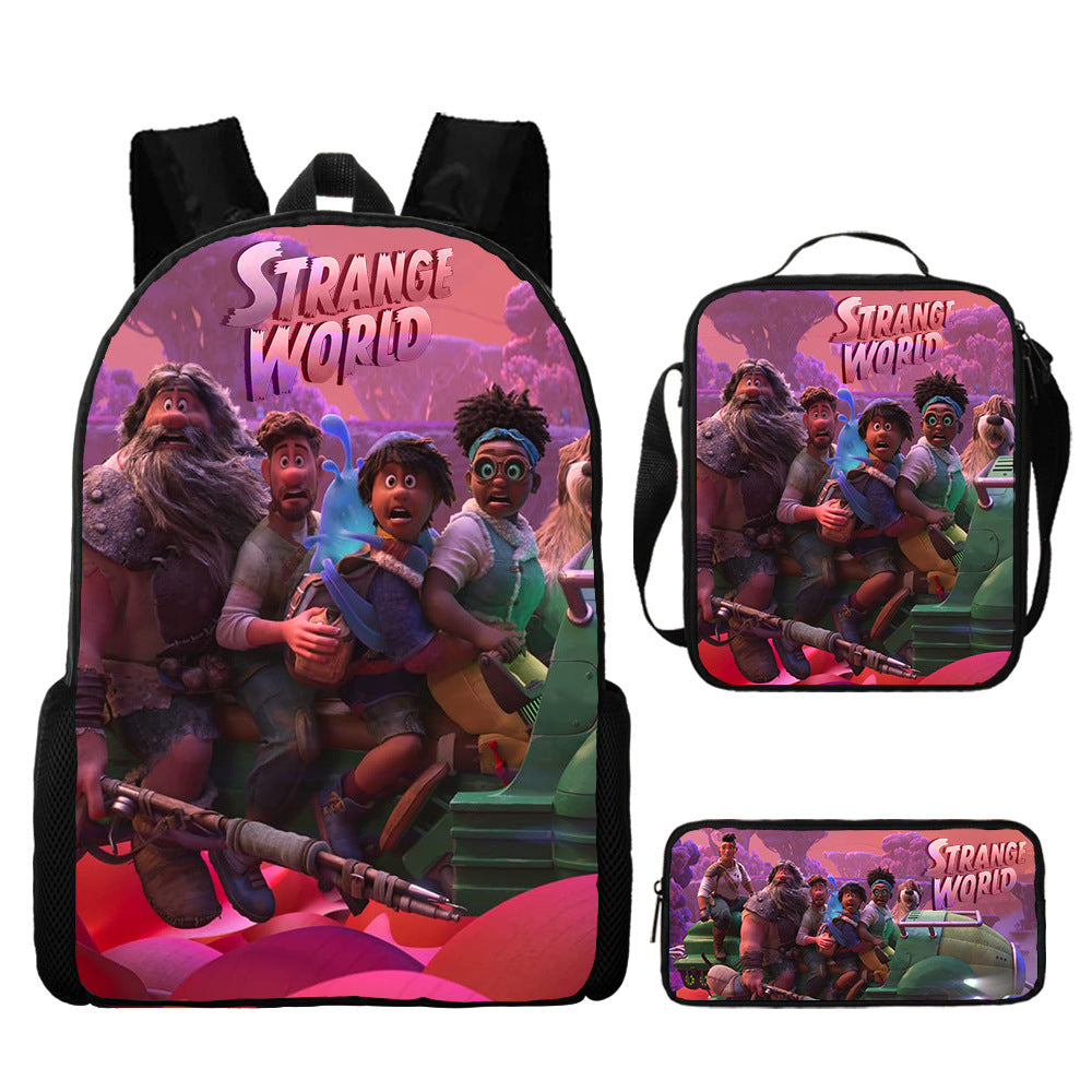 Strange World Backpack Lunch Bag Pencil Case 3pcs Set Gift for Kids Students