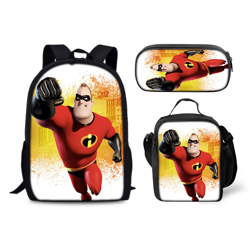 The Incredibles Schoolbag Backpack Lunch Bag Pencil Case 3pcs Set Gift for Kids Students