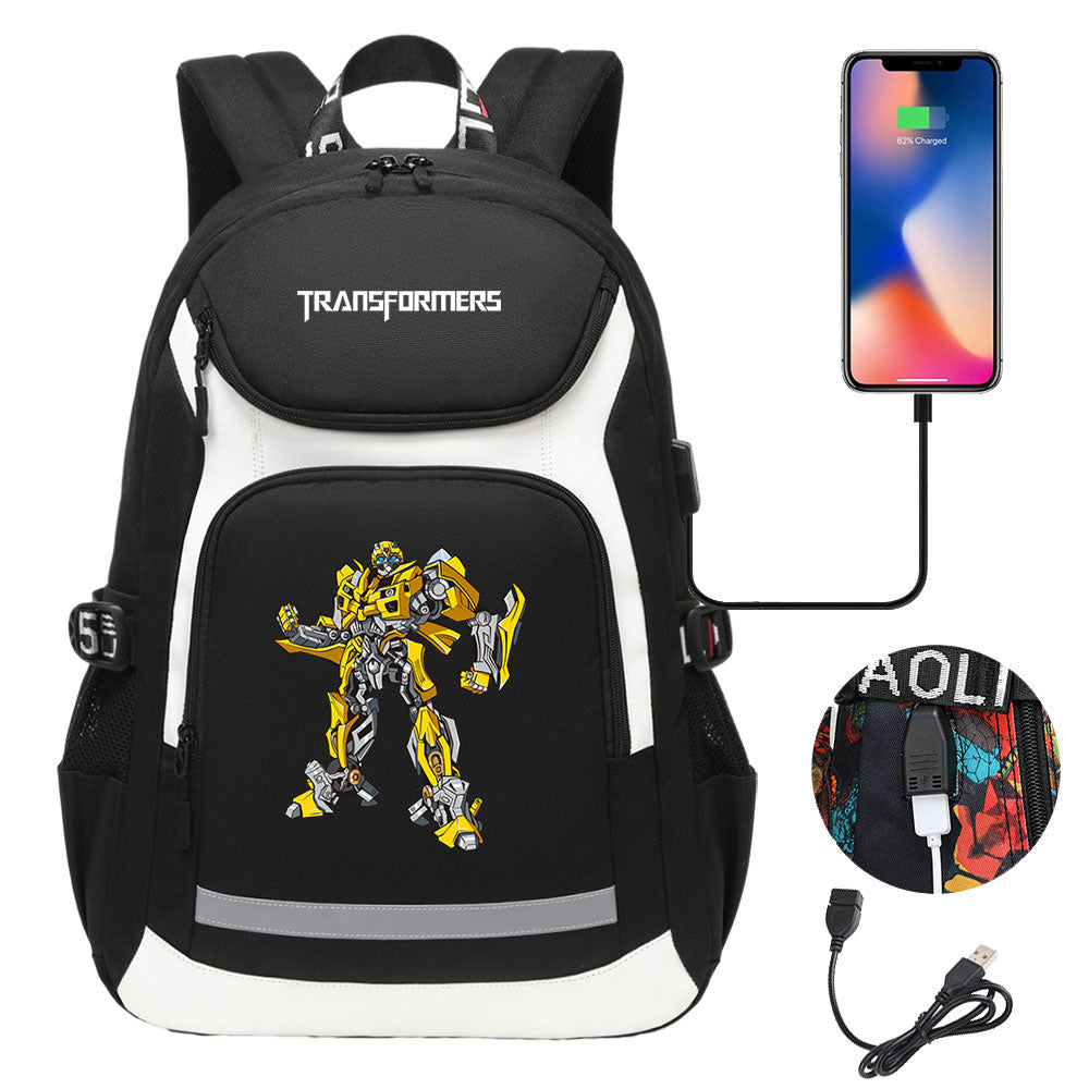 Transformers USB Charging Backpack School NoteBook Laptop Travel Bags