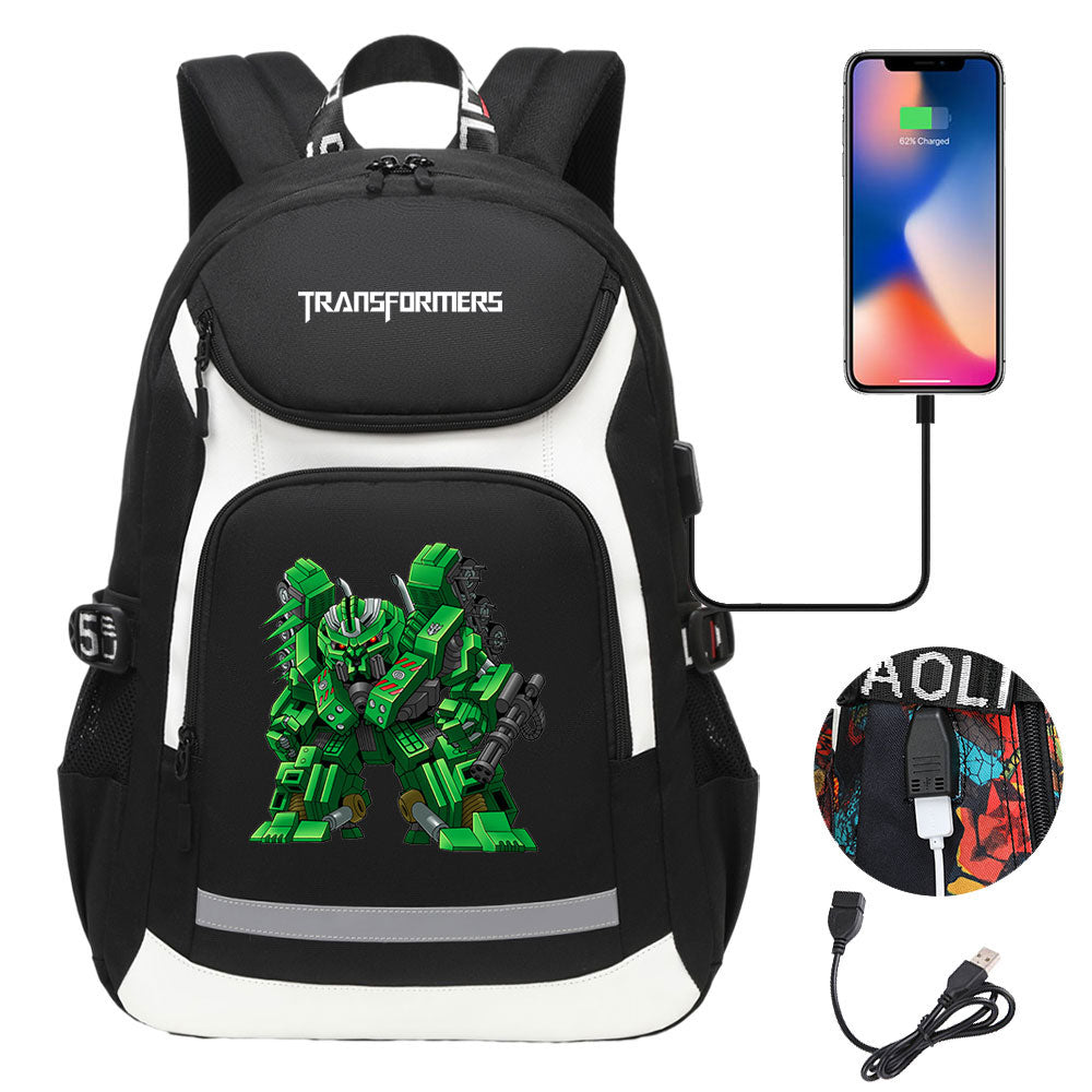 Transformers USB Charging Backpack School NoteBook Laptop Travel Bags