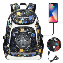 Transformers USB Charging Backpack School NoteBook Laptop Travel Bags