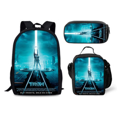 Tron Legacy Schoolbag Backpack Lunch Bag Pencil Case 3pcs Set Gift for Kids Students