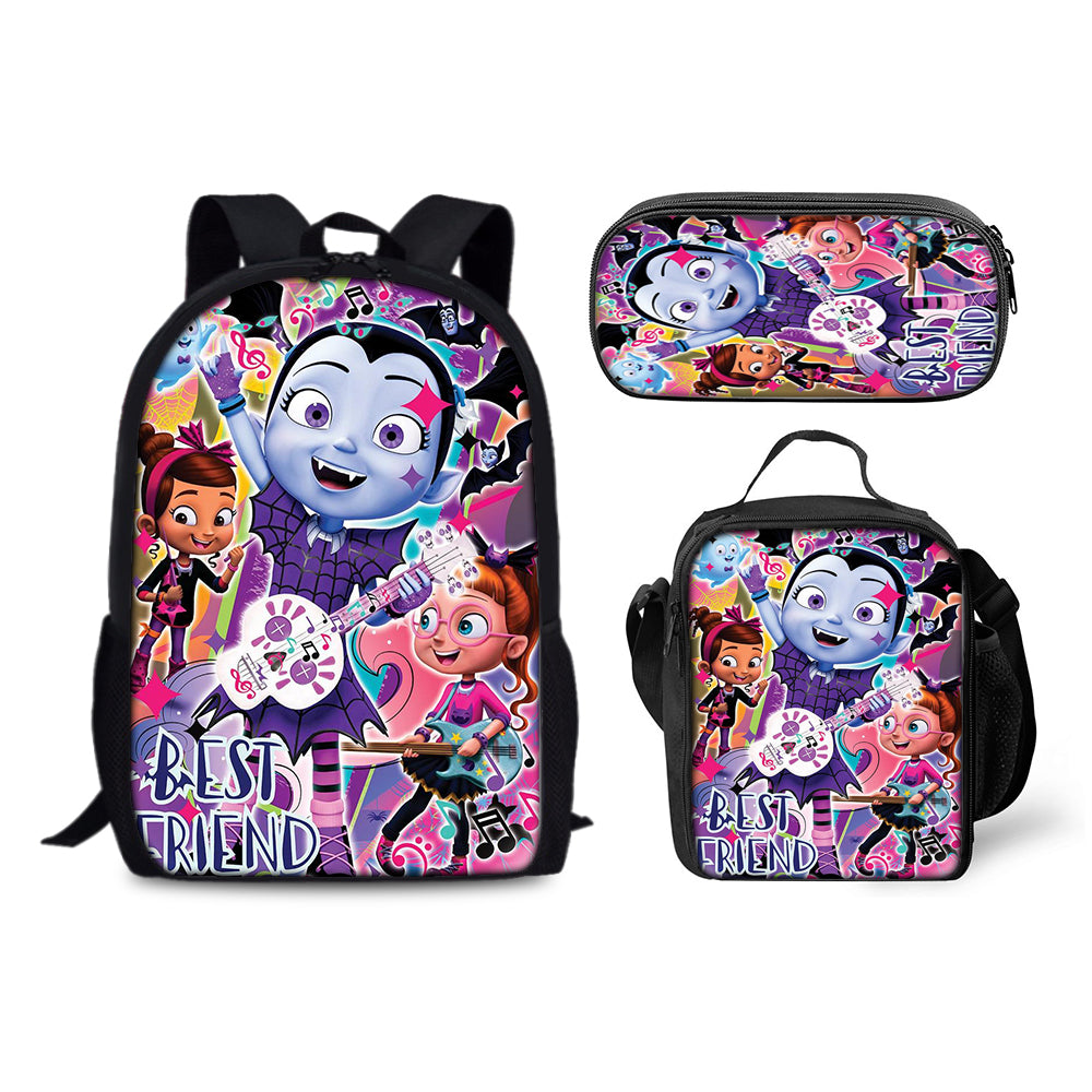 Vampirina Schoolbag Backpack Lunch Bag Pencil Case 3pcs Set Gift for Kids Students