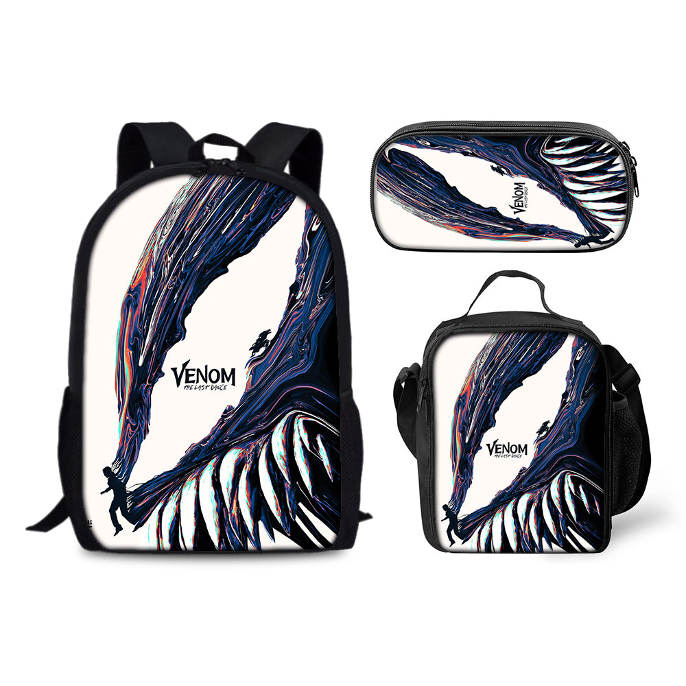 Venom The Last Dance Schoolbag Backpack Lunch Bag Pencil Case 3pcs Set Gift for Kids Students