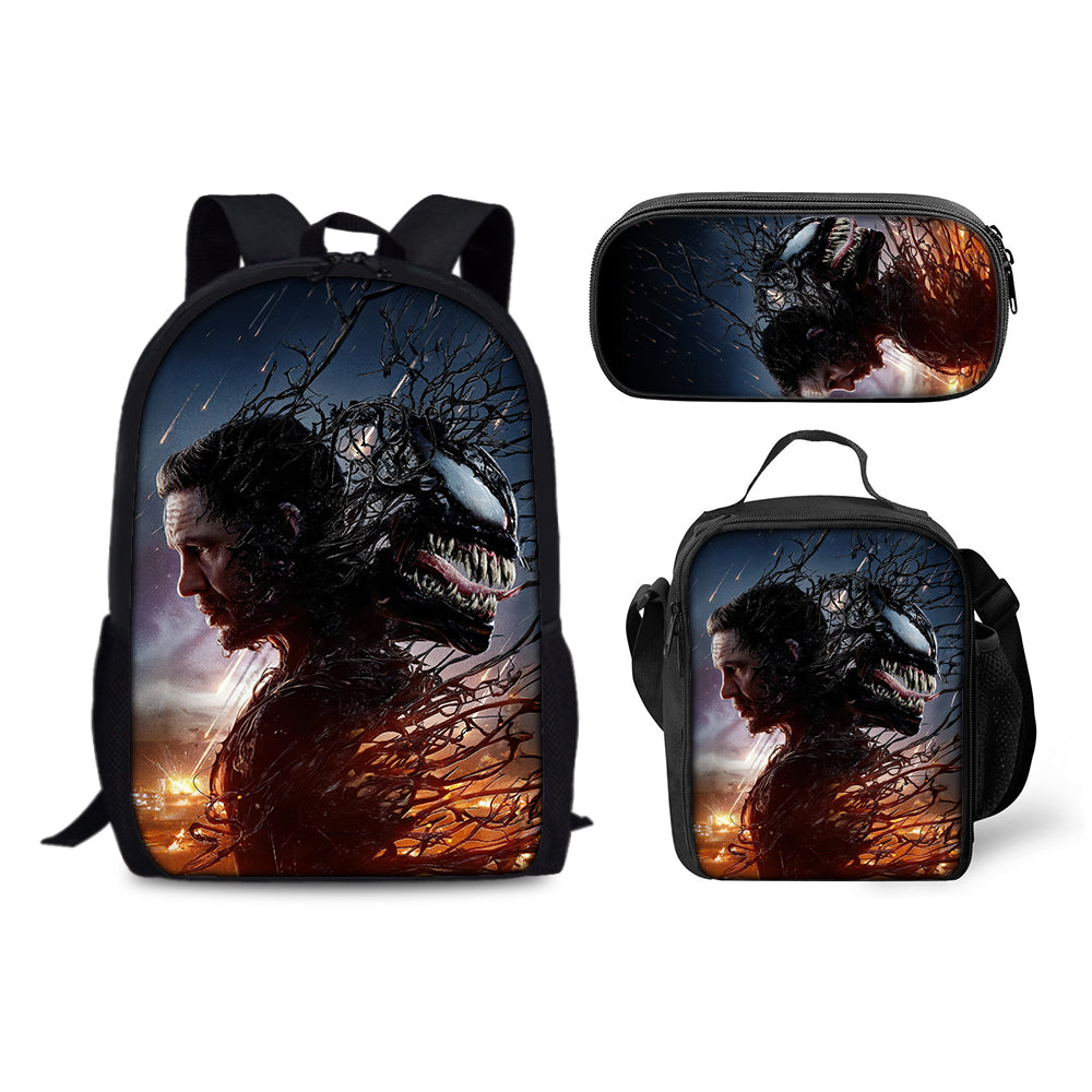 Venom The Last Dance Schoolbag Backpack Lunch Bag Pencil Case 3pcs Set Gift for Kids Students