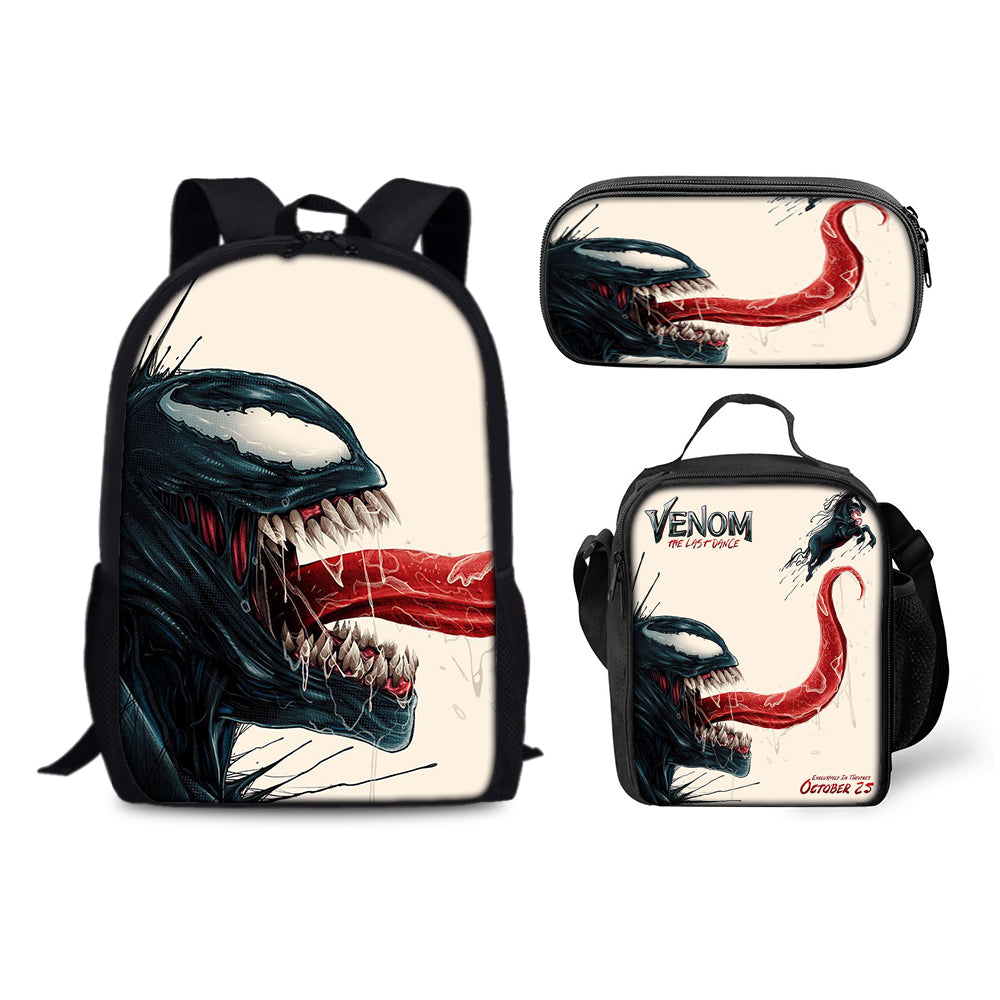 Venom The Last Dance Schoolbag Backpack Lunch Bag Pencil Case 3pcs Set Gift for Kids Students