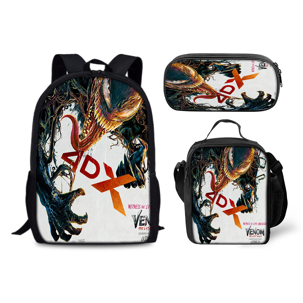 Venom The Last Dance Schoolbag Backpack Lunch Bag Pencil Case 3pcs Set Gift for Kids Students