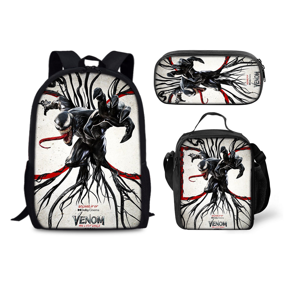 Venom The Last Dance Schoolbag Backpack Lunch Bag Pencil Case 3pcs Set Gift for Kids Students