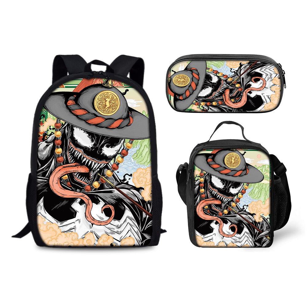 Venom The Last Dance Schoolbag Backpack Lunch Bag Pencil Case 3pcs Set Gift for Kids Students