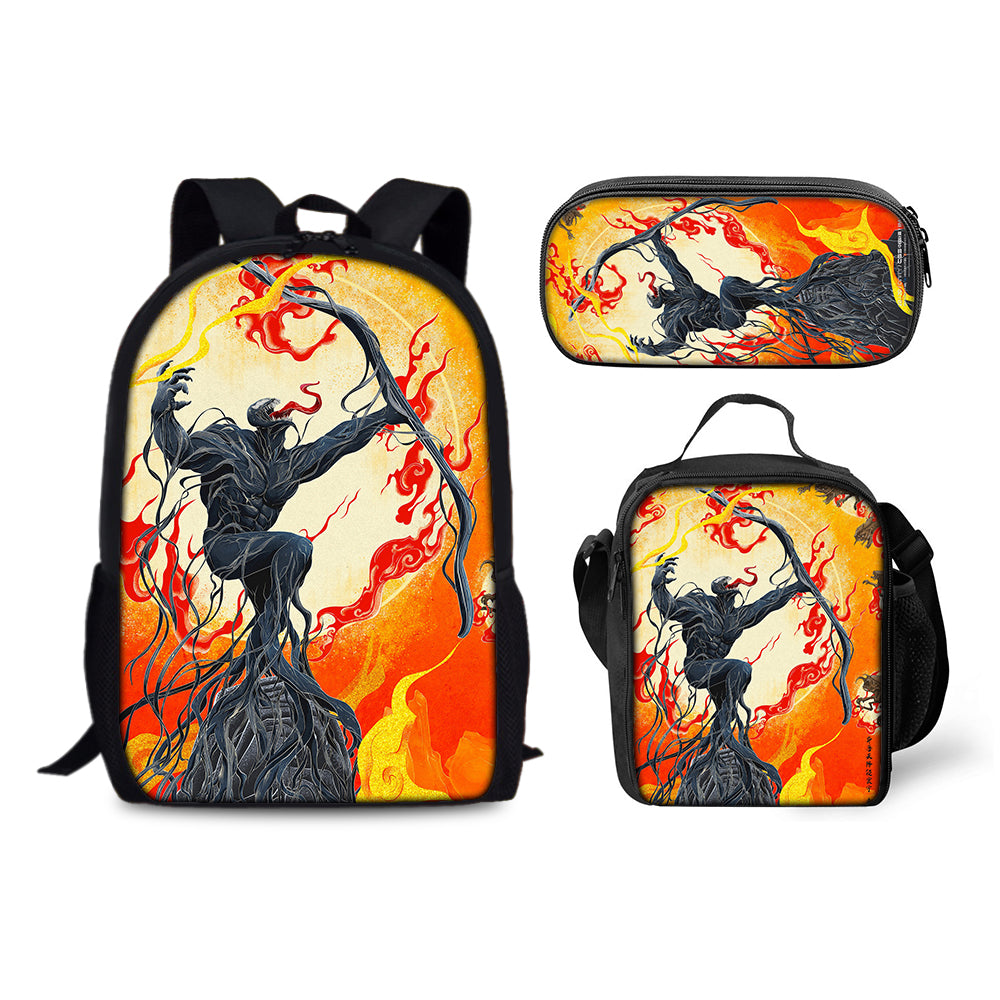 Venom The Last Dance Schoolbag Backpack Lunch Bag Pencil Case 3pcs Set Gift for Kids Students