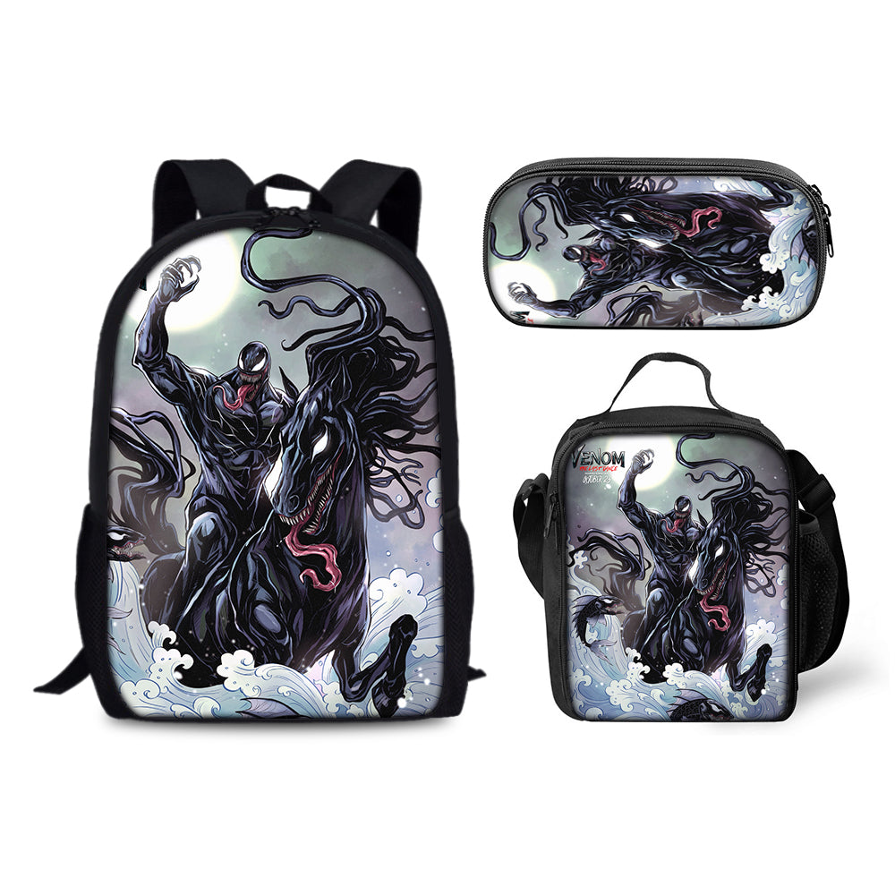 Venom The Last Dance Schoolbag Backpack Lunch Bag Pencil Case 3pcs Set Gift for Kids Students