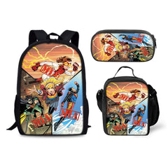 Young Justice Invasion Schoolbag Backpack Lunch Bag Pencil Case 3pcs Set Gift for Kids Students