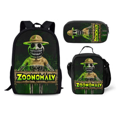 Zoonomaly Schoolbag Backpack Lunch Bag Pencil Case 3pcs Set Gift for Kids Students