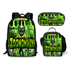 Zoonomaly Schoolbag Backpack Lunch Bag Pencil Case 3pcs Set Gift for Kids Students