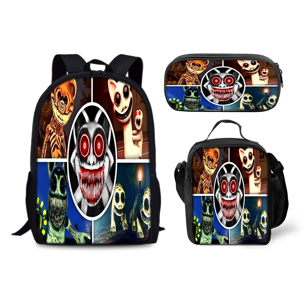 Zoonomaly Schoolbag Backpack Lunch Bag Pencil Case 3pcs Set Gift for Kids Students