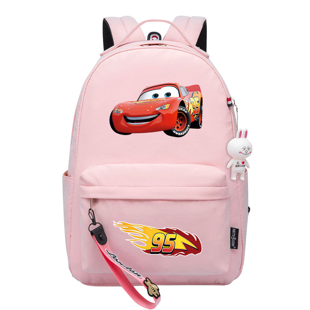 Cars Lightning USB Charging Backpack Shoolbag Notebook Bag Gifts for Kids Students