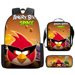 Angry Birds Schoolbag Backpack Lunch Bag Pencil Case 3pcs Set Gift for Kids Students