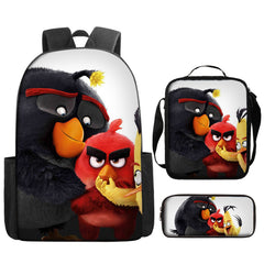 Angry Birds Schoolbag Backpack Lunch Bag Pencil Case 3pcs Set Gift for Kids Students