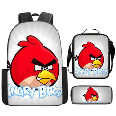 Angry Birds Schoolbag Backpack Lunch Bag Pencil Case 3pcs Set Gift for Kids Students