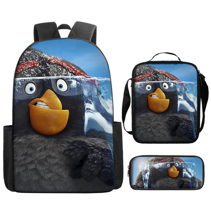 Angry Birds Schoolbag Backpack Lunch Bag Pencil Case 3pcs Set Gift for Kids Students