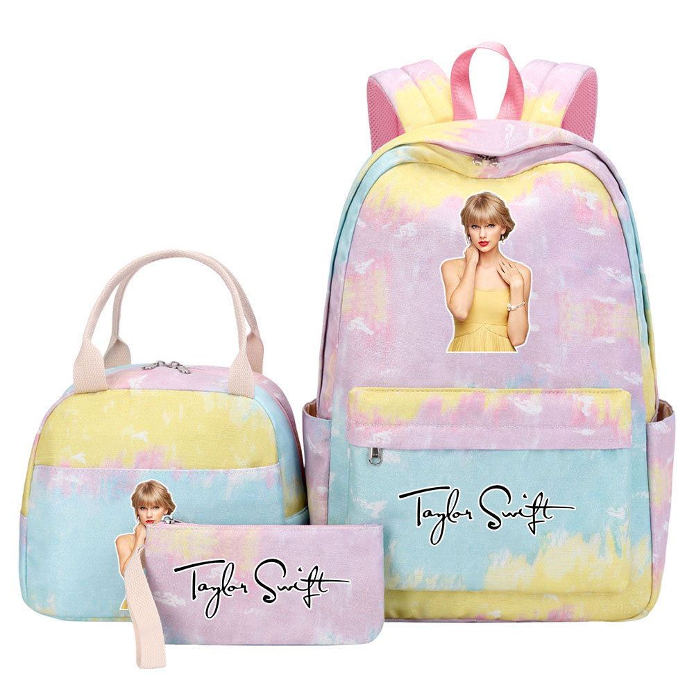 Taylor Swift Pink Starry Sky SchoolBag Backpack Lunch Box Bag Book Pencil Bags  3pcs Set