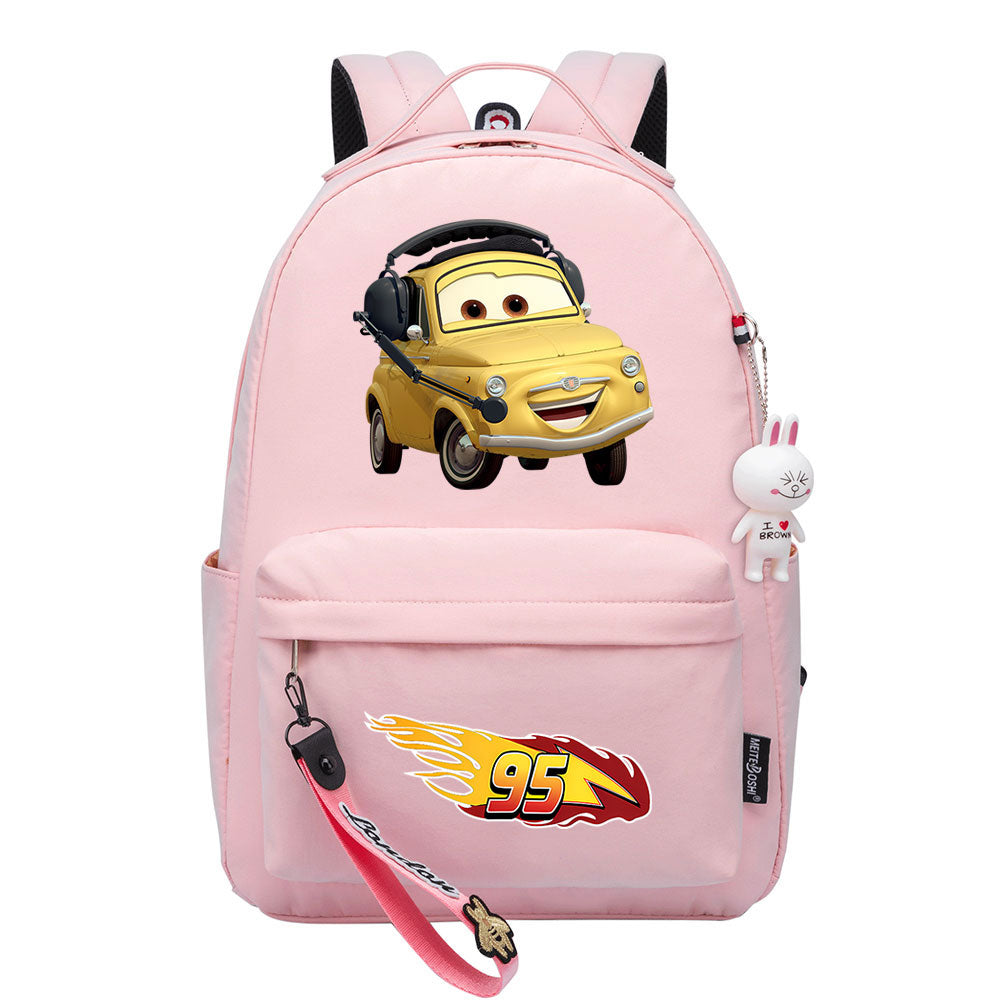 Cars Lightning USB Charging Backpack Shoolbag Notebook Bag Gifts for Kids Students