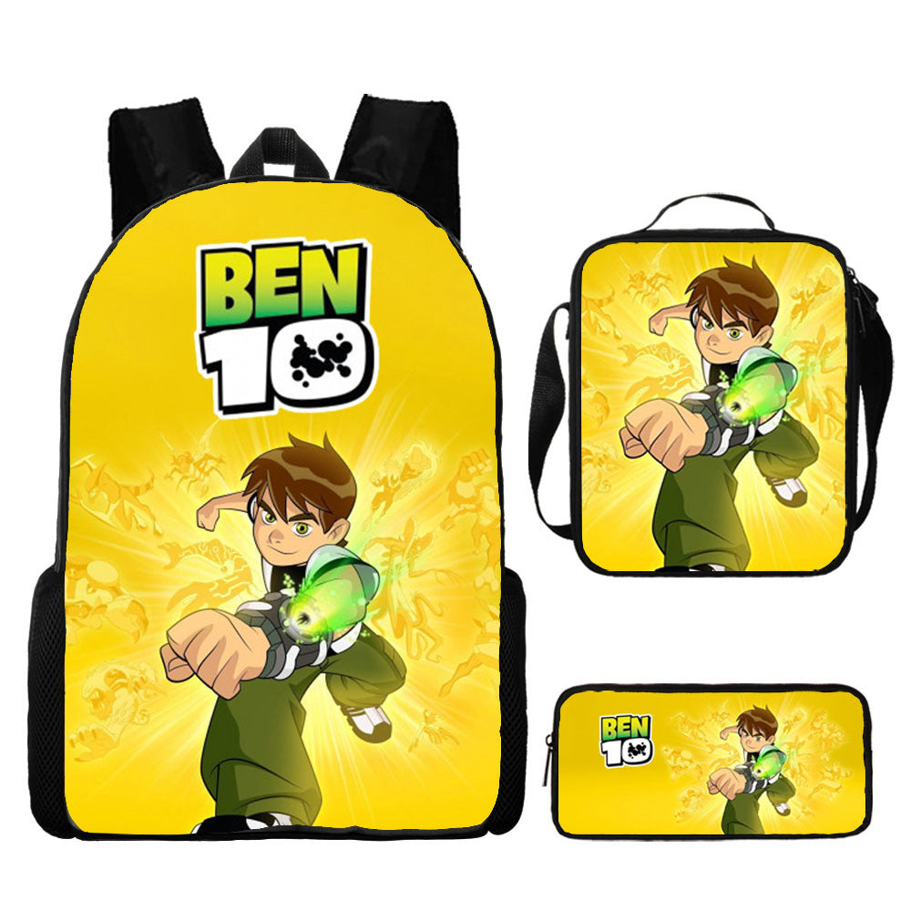 Ben10 Heatblast Schoolbag Backpack Lunch Bag Pencil Case 3pcs Set Gift for Kids Students