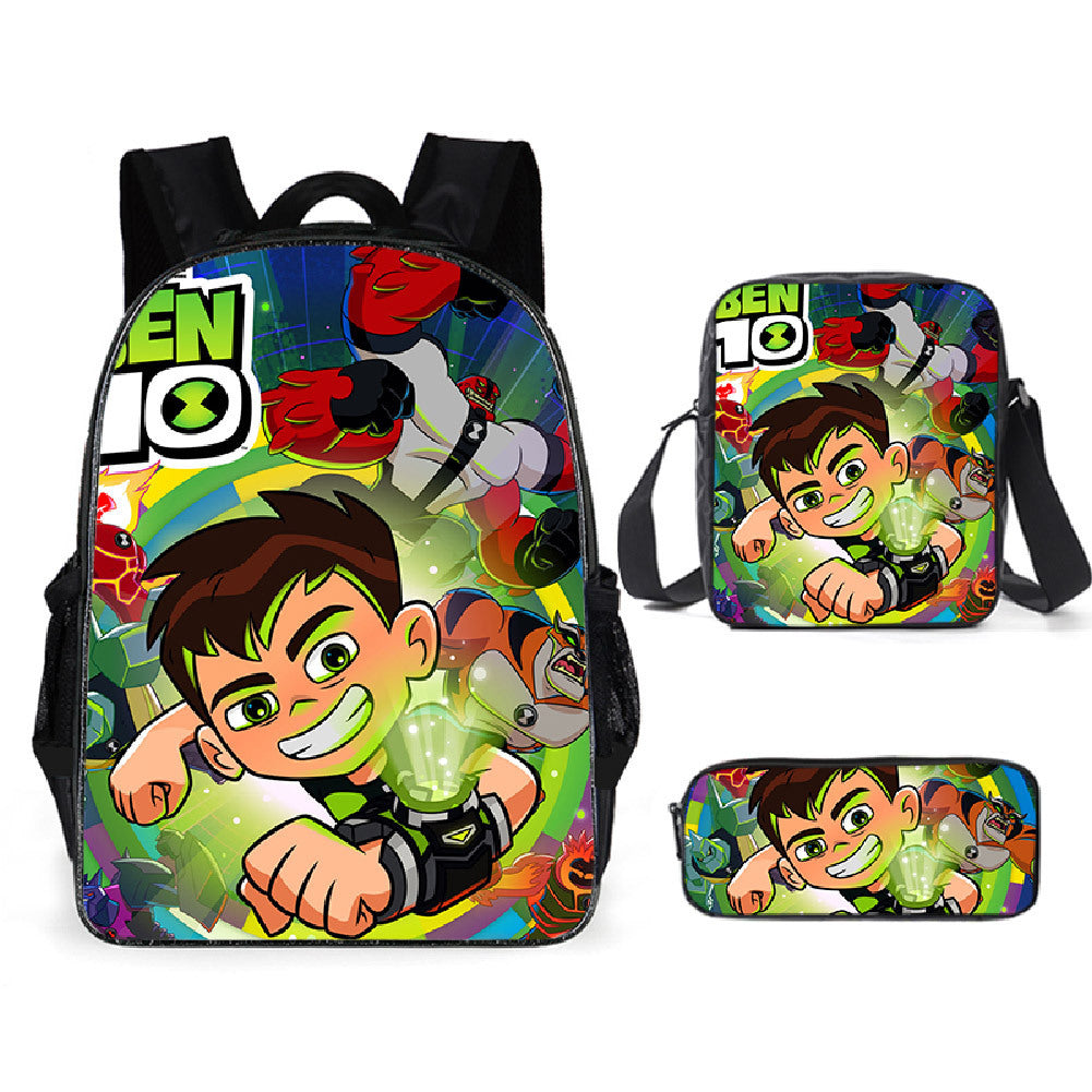 Ben10 Heatblast Schoolbag Backpack Lunch Bag Pencil Case 3pcs Set Gift for Kids Students