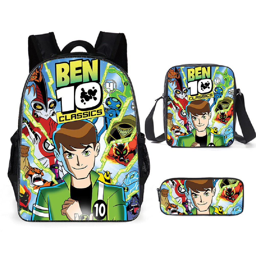 Ben10 Heatblast Schoolbag Backpack Lunch Bag Pencil Case 3pcs Set Gift for Kids Students