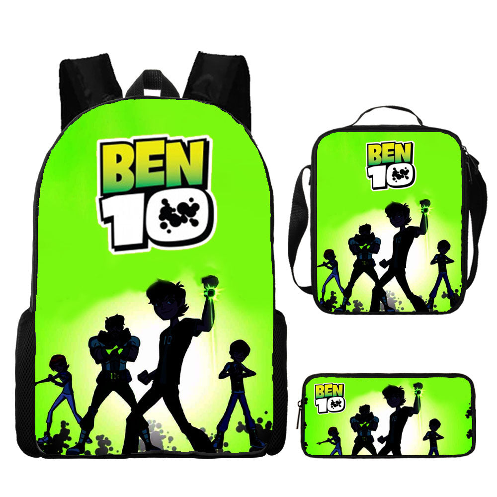 Ben10 Heatblast Schoolbag Backpack Lunch Bag Pencil Case 3pcs Set Gift for Kids Students