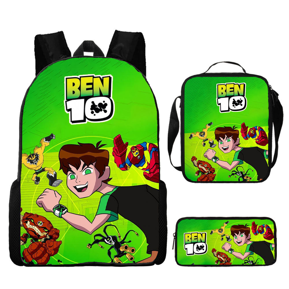 Ben10 Heatblast Schoolbag Backpack Lunch Bag Pencil Case 3pcs Set Gift for Kids Students